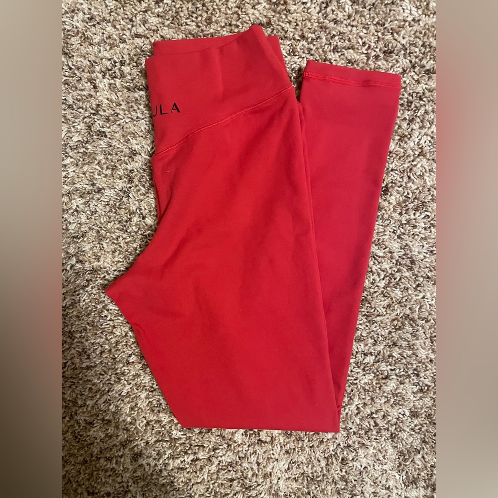 Red leggings active wear